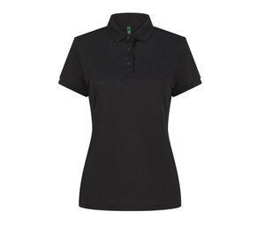 HENBURY HY466 - LADIES' RECYCLED POLYESTER POLO SHIRT Negro