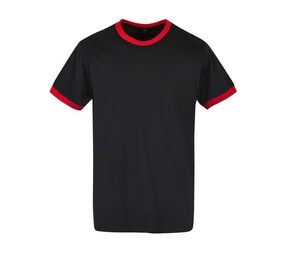 BUILD YOUR BRAND BYB022 - RINGER TEE black/city red