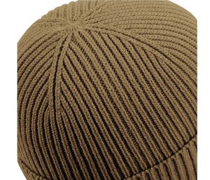 BEECHFIELD BF442R - Beanie with patch for decoration Biscuit / Black