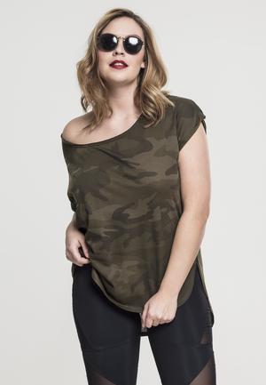 Urban Classics TB1635C - Camiseta de mujer slim fit de camuflaje