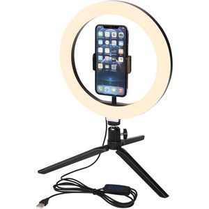 PF Concept 124248 - Aro de luz para selfies y vlogging con soporte para teléfono y trípode "Studio"