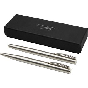 Luxe 107836 - Set de bolígrafo y rollerball de acero inoxidable reciclado "Didimis"